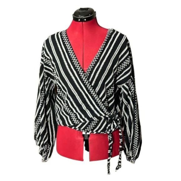 Lou & Grey medium wrap blouse top - size M - boho - Picture 1 of 6